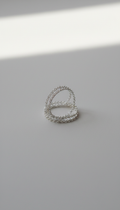 Set anillos cadena plata sutil